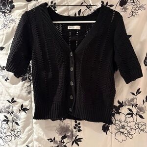Sonoma Black Knit Button-Up Cardigan